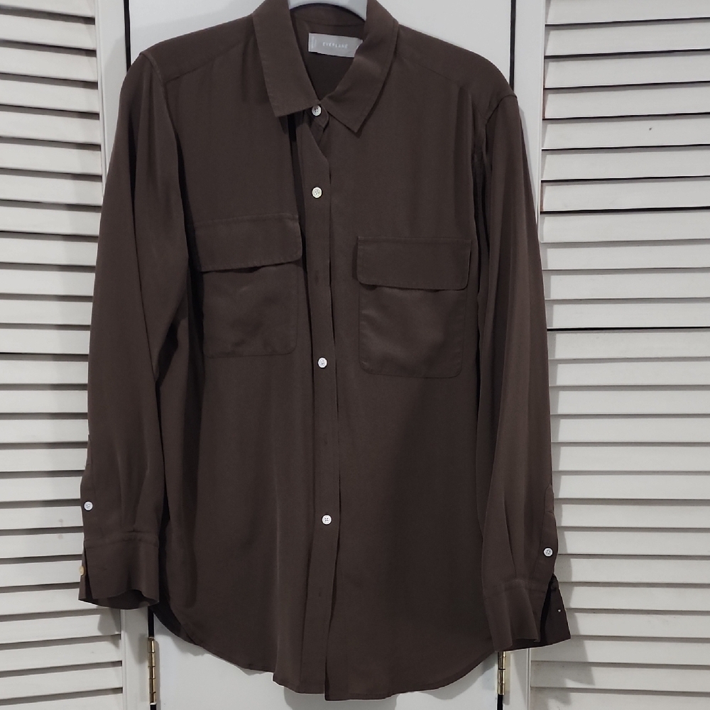 Everlane 100% Silk Button Up Shirt - Size 6